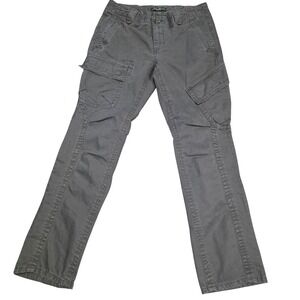 Eddie Bauer Womens Cargo Pants Khaki Grey Straight Leg Utility Pockets Size 8